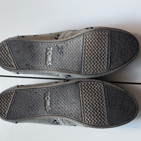 Toms Natural Burlap Anchor Print Classic shoes sz 7.5 - Picture 4 of 10